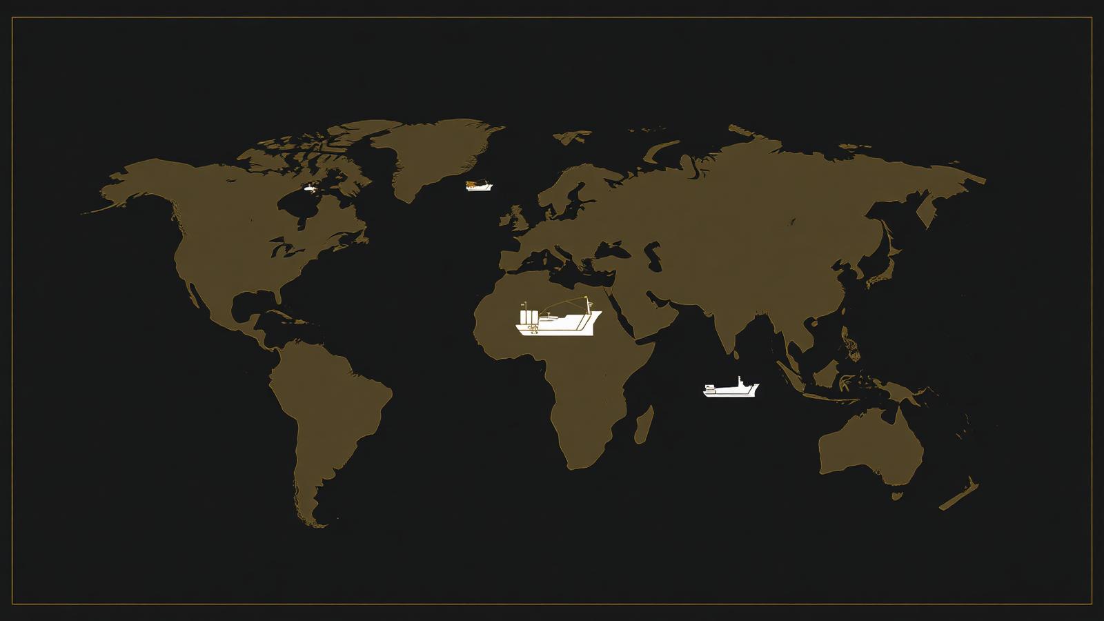 Global feed ingredient supply chain with maritime, rail and inland routes
